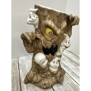 Casper the Friendly Ghost Spooky Halloween Tree Tea Light Candle Holder 1986 EUC